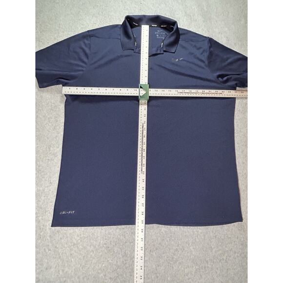 Nike Golf Polo Shirt Mens Xl Navy Blue Stretch Breathable Short Sleeve - Picture 2 of 8